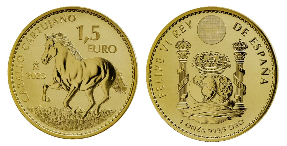 Moneda de oro bullion caballo cartujano españa